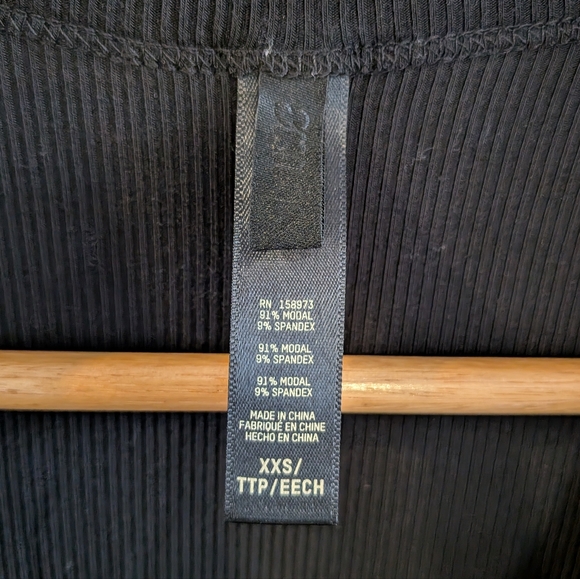 SKIMS Soft Lounge Ribbed Modal Cardigan Onyx Black Stretchy Casual Size XXS - Picture 9 of 15